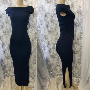 535 America Ribbed Off The Shoulder Maxi Dress (XS